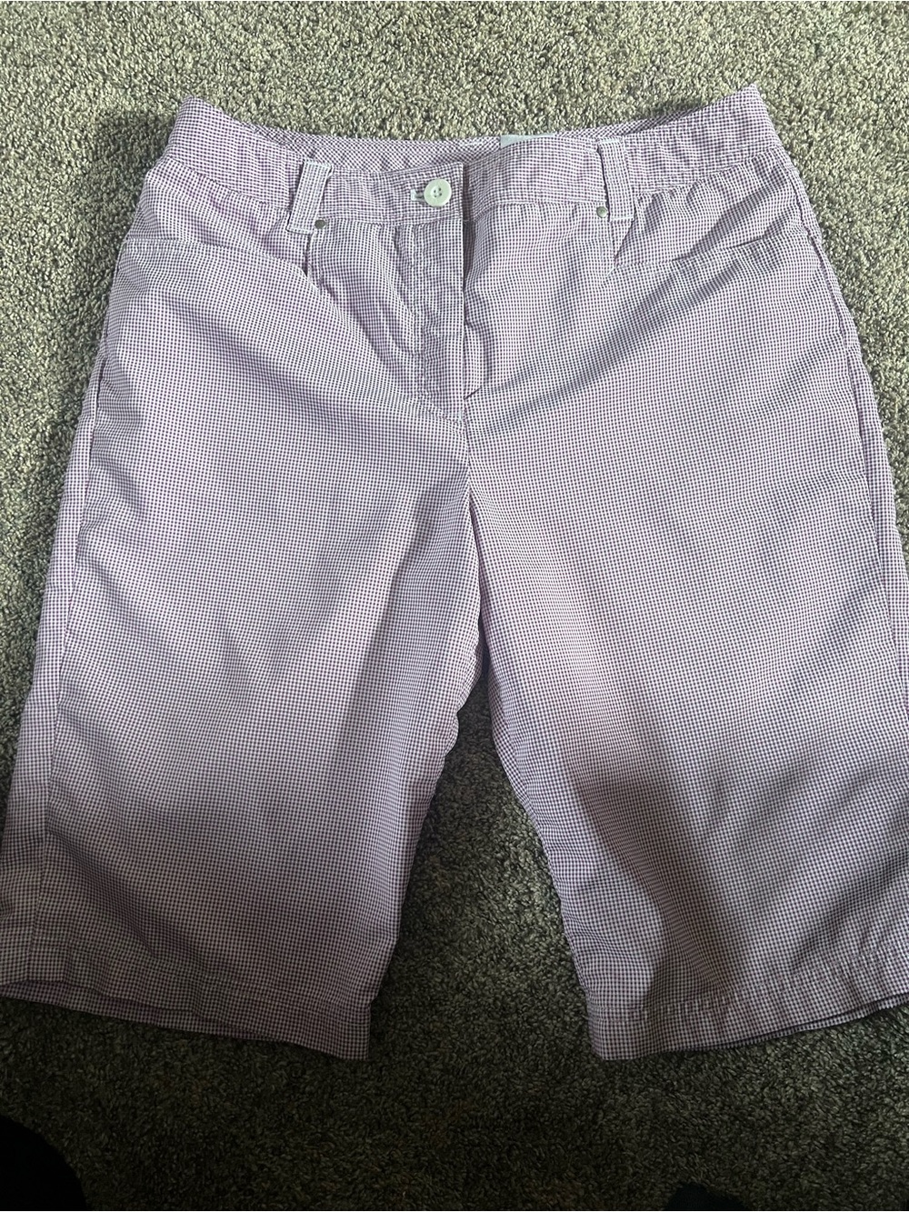 OVO Purple Gingham Cropped Capri Pants Size 8